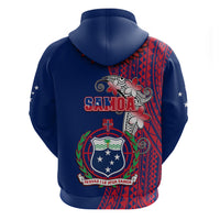 Polynesian Pride Samoa Hoodie Ula Fala Mix Samoan Tribal Blue Version - Wonder Print Shop