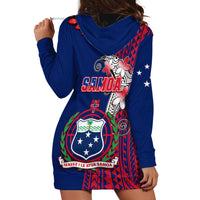 Polynesian Pride Samoa Hoodie Dress Ula Fala Mix Samoan Tribal Blue Version - Wonder Print Shop