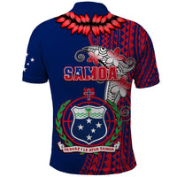 Polynesian Pride Samoa Polo Shirt Ula Fala Mix Samoan Tribal Blue Version - Wonder Print Shop