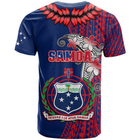 Polynesian Pride Samoa T Shirt Ula Fala Mix Samoan Tribal Blue Version - Wonder Print Shop