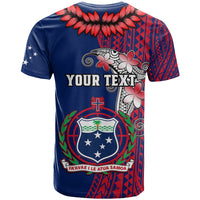 Personalised Samoa T Shirt Ula Fala Mix Samoan Tribal Blue Version - Wonder Print Shop