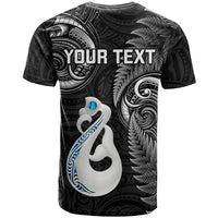 Personalised New Zealand T Shirt Aotearoa Silver Fern With Manaia Maori Unique Black - Wonder Print Shop
