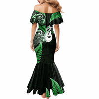 Personalised New Zealand Mermaid Dress Aotearoa Silver Fern With Manaia Maori Unique Green - Wonder Print Shop