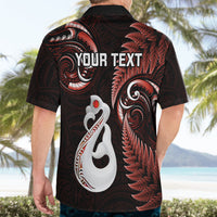 Personalised New Zealand Hawaiian Shirt Aotearoa Silver Fern With Manaia Maori Unique Red - Wonder Print Shop