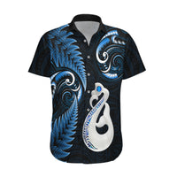 Personalised New Zealand Hawaiian Shirt Aotearoa Silver Fern With Manaia Maori Unique Blue - Wonder Print Shop