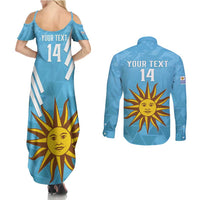 Custom Uruguay Football Couples Matching Summer Maxi Dress and Long Sleeve Button Shirt 2024 Vamos La Celeste - Wonder Print Shop