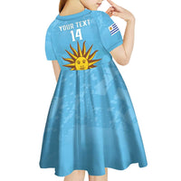 Custom Uruguay Football Kid Short Sleeve Dress 2024 Vamos La Celeste - Wonder Print Shop