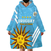 Custom Uruguay Football Wearable Blanket Hoodie 2024 Vamos La Celeste - Wonder Print Shop