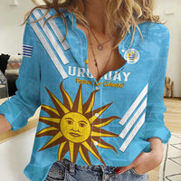 Custom Uruguay Football Women Casual Shirt 2024 Vamos La Celeste - Wonder Print Shop