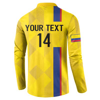 Custom Colombia Football Button Sweatshirt 2024 Vamos La Tricolor - Yellow - Wonder Print Shop
