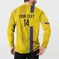 Custom Colombia Football Button Sweatshirt 2024 Vamos La Tricolor - Yellow - Wonder Print Shop