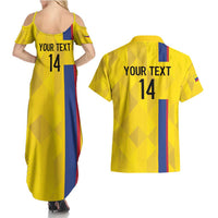 Custom Colombia Football Couples Matching Summer Maxi Dress and Hawaiian Shirt 2024 Vamos La Tricolor - Yellow - Wonder Print Shop