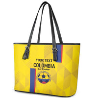 Custom Colombia Football Leather Tote Bag 2024 Vamos La Tricolor - Yellow - Wonder Print Shop