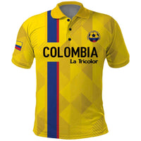 Custom Colombia Football Polo Shirt 2024 Vamos La Tricolor - Yellow - Wonder Print Shop