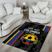 Custom Colombia Football Area Rug 2024 Vamos La Tricolor - Black - Wonder Print Shop
