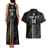 Custom Colombia Football Couples Matching Tank Maxi Dress and Hawaiian Shirt 2024 Vamos La Tricolor - Black - Wonder Print Shop