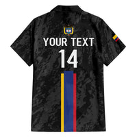 Custom Colombia Football Family Matching Off Shoulder Short Dress and Hawaiian Shirt 2024 Vamos La Tricolor - Black - Wonder Print Shop