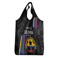 Custom Colombia Football Grocery Bag Vamos La Tricolor - Black