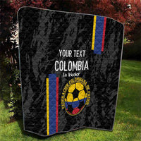 Custom Colombia Football Quilt 2024 Vamos La Tricolor - Black - Wonder Print Shop