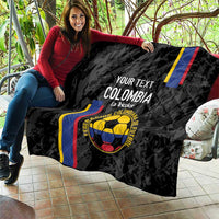 Custom Colombia Football Quilt 2024 Vamos La Tricolor - Black - Wonder Print Shop