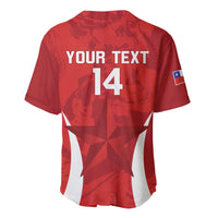 Custom Chile Football Baseball Jersey 2024 Vamos La Roja - Red - Wonder Print Shop
