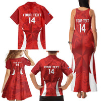 Custom Chile Football Family Matching Tank Maxi Dress and Hawaiian Shirt 2024 Vamos La Roja - Red - Wonder Print Shop