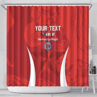 Custom Chile Football Shower Curtain 2024 Vamos La Roja - Red