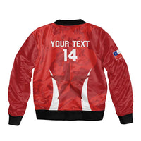 Custom Chile Football Sleeve Zip Bomber Jacket 2024 Vamos La Roja - Red - Wonder Print Shop
