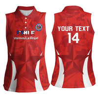 Custom Chile Football Women Sleeveless Polo Shirt 2024 Vamos La Roja - Red - Wonder Print Shop