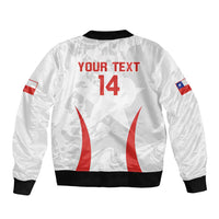 Custom Chile Football Bomber Jacket 2024 Vamos La Roja - White - Wonder Print Shop