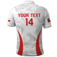 Custom Chile Football Polo Shirt 2024 Vamos La Roja - White - Wonder Print Shop