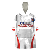Custom Chile Football Wearable Blanket Hoodie 2024 Vamos La Roja - White - Wonder Print Shop