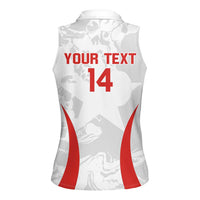 Custom Chile Football Women Sleeveless Polo Shirt 2024 Vamos La Roja - White - Wonder Print Shop