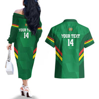 Custom Bolivia Football Couples Matching Off The Shoulder Long Sleeve Dress and Hawaiian Shirt 2024 Vamos La Verde - Green - Wonder Print Shop