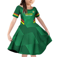 Custom Bolivia Football Family Matching Off Shoulder Short Dress and Hawaiian Shirt 2024 Vamos La Verde - Green - Wonder Print Shop