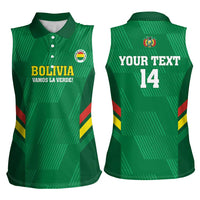 Custom Bolivia Football Women Sleeveless Polo Shirt 2024 Vamos La Verde - Green - Wonder Print Shop