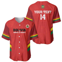 Custom Bolivia Football Baseball Jersey 2024 Vamos La Verde - Red - Wonder Print Shop