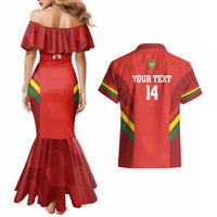Custom Bolivia Football Couples Matching Mermaid Dress and Hawaiian Shirt 2024 Vamos La Verde - Red - Wonder Print Shop