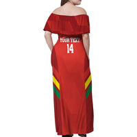 Custom Bolivia Football Family Matching Off Shoulder Maxi Dress and Hawaiian Shirt 2024 Vamos La Verde - Red - Wonder Print Shop