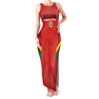 Custom Bolivia Football Family Matching Tank Maxi Dress and Hawaiian Shirt 2024 Vamos La Verde - Red - Wonder Print Shop