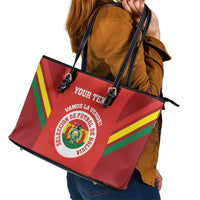Custom Bolivia Football Leather Tote Bag 2024 Vamos La Verde - Red - Wonder Print Shop