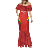 Custom Bolivia Football Mermaid Dress 2024 Vamos La Verde - Red - Wonder Print Shop