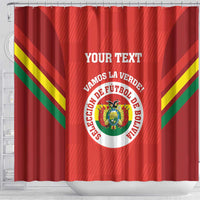 Custom Bolivia Football Shower Curtain 2024 Vamos La Verde - Red
