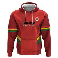 Custom Bolivia Football Zip Hoodie 2024 Vamos La Verde - Red - Wonder Print Shop
