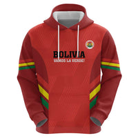 Custom Bolivia Football Zip Hoodie 2024 Vamos La Verde - Red - Wonder Print Shop