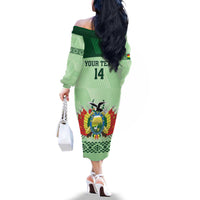 Custom La Verde Bolivia Football Family Matching Off The Shoulder Long Sleeve Dress and Hawaiian Shirt Est 1926 Newest Version - Wonder Print Shop
