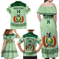 Custom La Verde Bolivia Football Family Matching Off Shoulder Maxi Dress and Hawaiian Shirt Est 1926 Newest Version - Wonder Print Shop