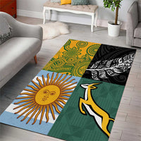 Rugby 2025 Championship Area Rug Combination of Southern Hemisphere Countries - Wonder Print Shop