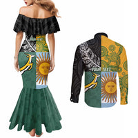 Personalised Rugby 2025 Championship Couples Matching Mermaid Dress and Long Sleeve Button Shirt Combination of Southern Hemisphere Countries - Wonder Print Shop
