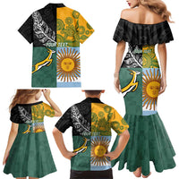 Personalised Rugby 2025 Championship Family Matching Mermaid Dress and Hawaiian Shirt Combination of Southern Hemisphere Countries - Wonder Print Shop